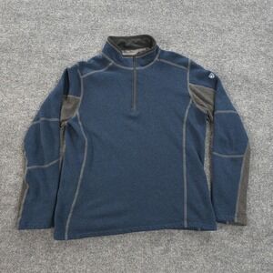 Kuhl Sweater Mens Medium Blue Kashmira 1/4 Zip Fleece Hiking Pullover Layer